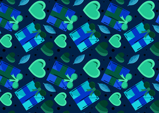 心形礼物图案背景纹理