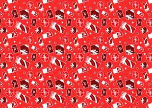 圣诞元素红色花纹图案