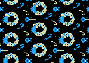 海洋元素几何图案背景