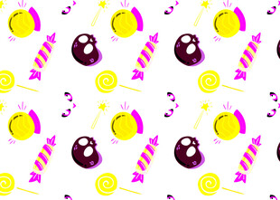 缤纷糖果图案无缝背景