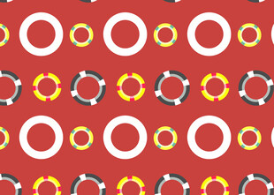 红色背景齿轮圆环图案