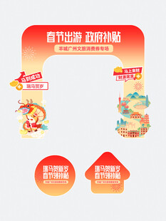 春节出游文旅补贴门头地贴宣传
