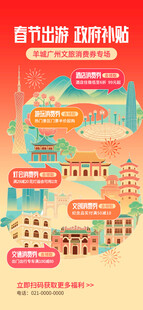春节出游文旅补贴电子宣传海报