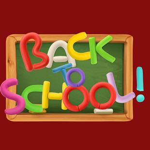 返校啦多彩字母装饰黑板