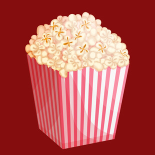 条纹纸桶装的爆米花