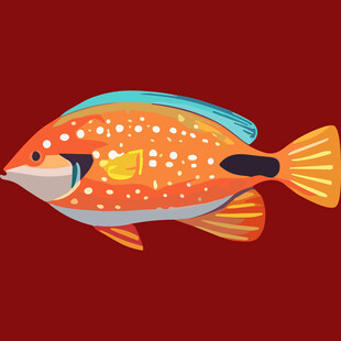 彩色斑点鱼插画