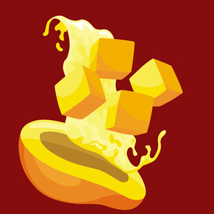 芒果块飞溅的诱人瞬间