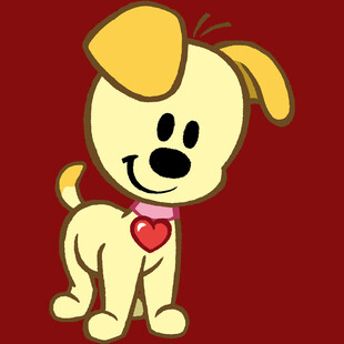 可爱小狗带红心项圈