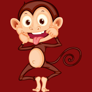 俏皮小猴做鬼脸