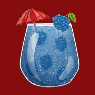 蓝色清爽浆果鸡尾酒