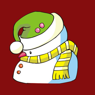 戴帽围巾的可爱小雪人