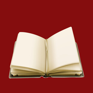 翻开的空白书籍