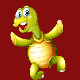 欢快跳跃的卡通小乌龟