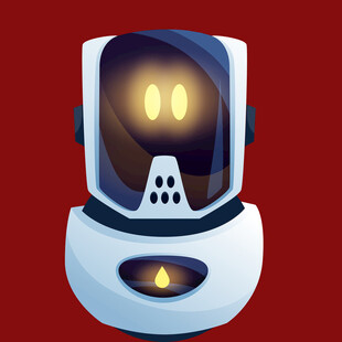 可爱机器人头部形象展示