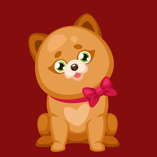 戴蝴蝶结的可爱小狗