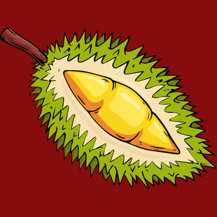 切开的卡通榴莲形象