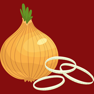 黄洋葱与洋葱圈特写