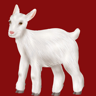 白色小羊摆件