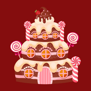 梦幻三层糖果巧克力蛋糕