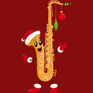 圣诞萨克斯卡通形象