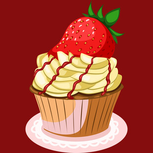 草莓奶油纸杯蛋糕