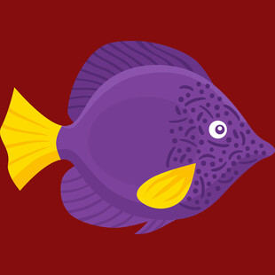 紫色黄鳍卡通小鱼