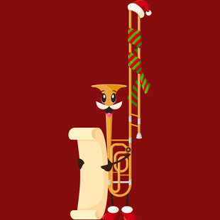 圣诞主题乐器装饰插画