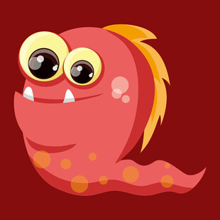 可爱卡通粉色小怪兽