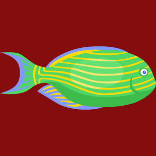 彩色条纹鱼插画