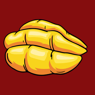 卡通风格的黄色芒果插画