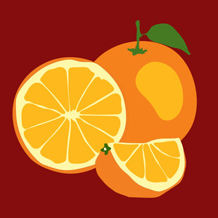 新鲜橙子切片诱人展示