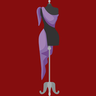 紫色拼接款人体模特展示