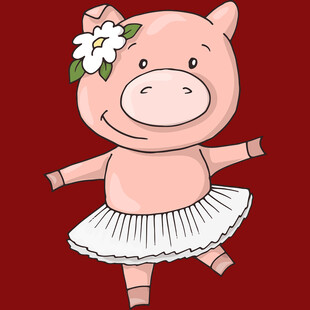 跳舞的可爱小猪