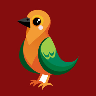 可爱多彩小鸟插画