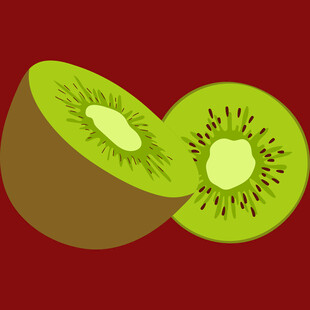 切开的猕猴桃形象插画