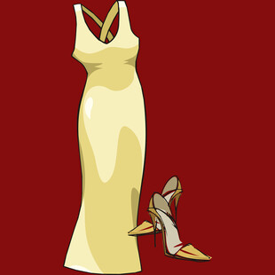 优雅长裙搭配精致高跟鞋