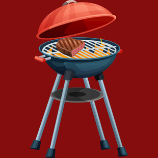 红色户外烧烤架