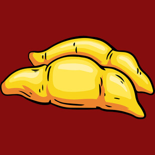 卡通风格的美味牛角面包