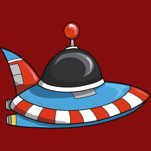 卡通风格的科幻飞碟