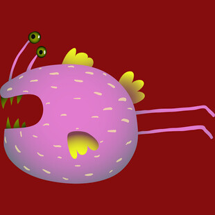 紫色卡通外星生物形象