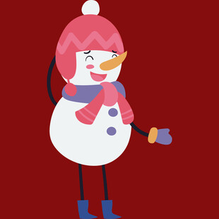 可爱雪人冬日装扮形象