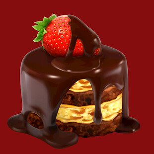 巧克力草莓蛋糕诱人时刻