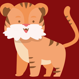 可爱小老虎插画