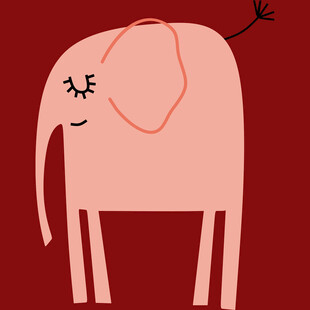 可爱卡通小象插画