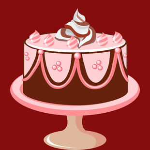 粉色花纹装饰的精美蛋糕