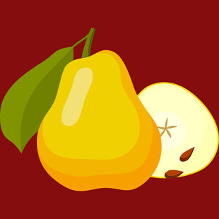 黄梨插画清新水果形象