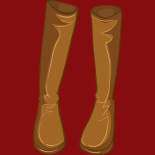棕色长筒靴插画