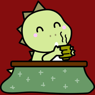 小恐龙惬意喝茶