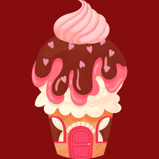 梦幻童话风巧克力奶油纸杯蛋糕