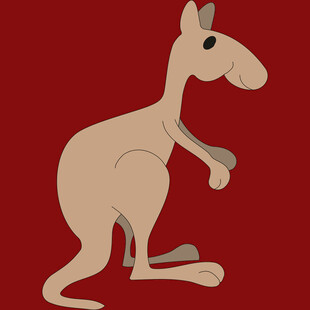 站立的卡通袋鼠形象